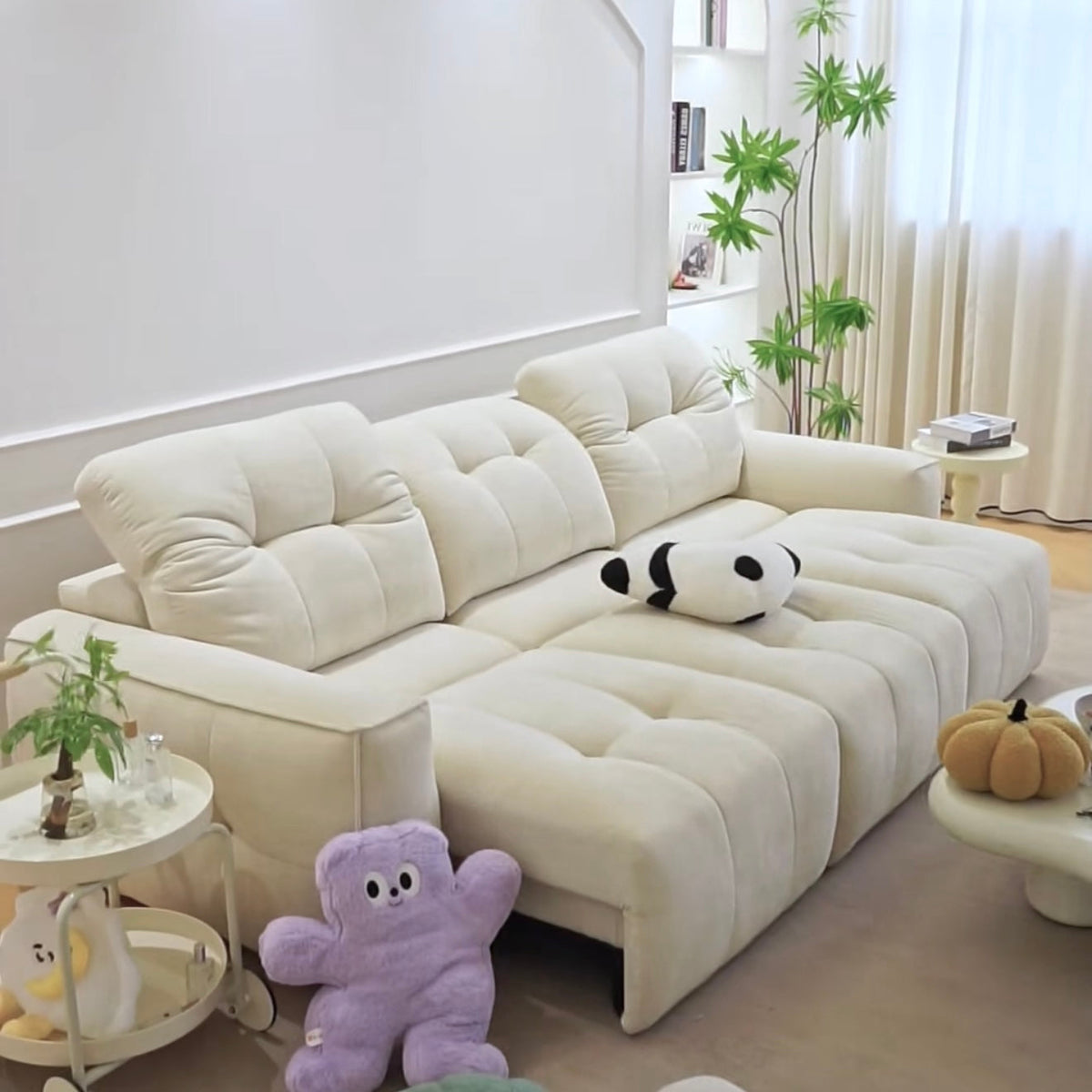 CloudNest extendable sofa in ivory cream