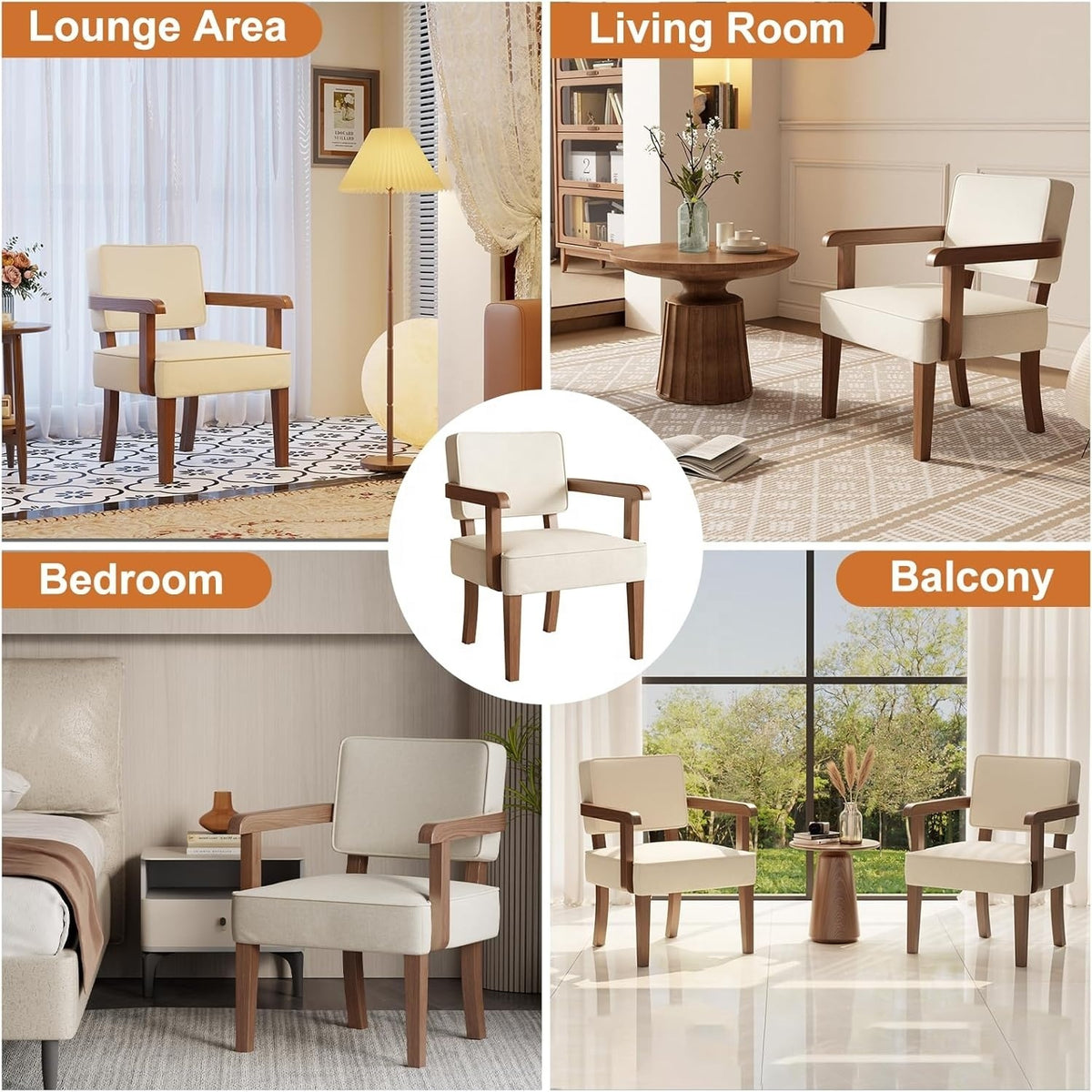 Armchair set styled in lounge, living room, bedroom and balcony