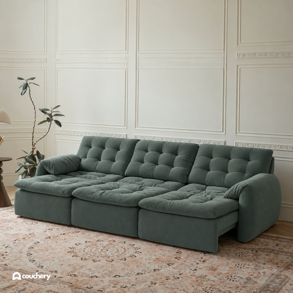 LumaNest colour preview — Deep Sage chenille · LN10