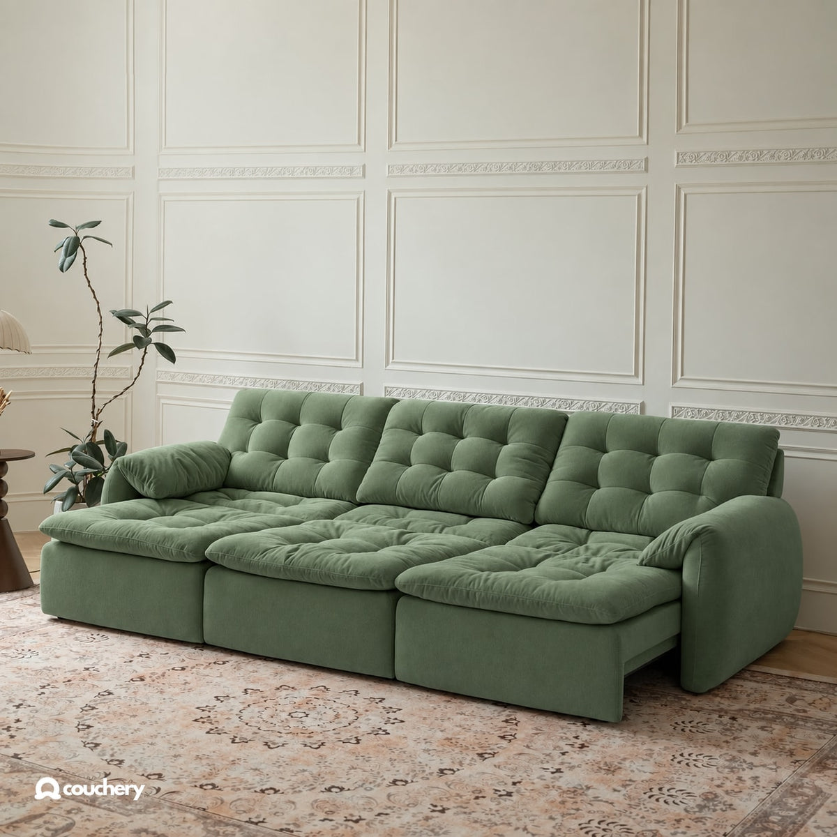 LumaNest colour preview — Olive Sage chenille · LN11