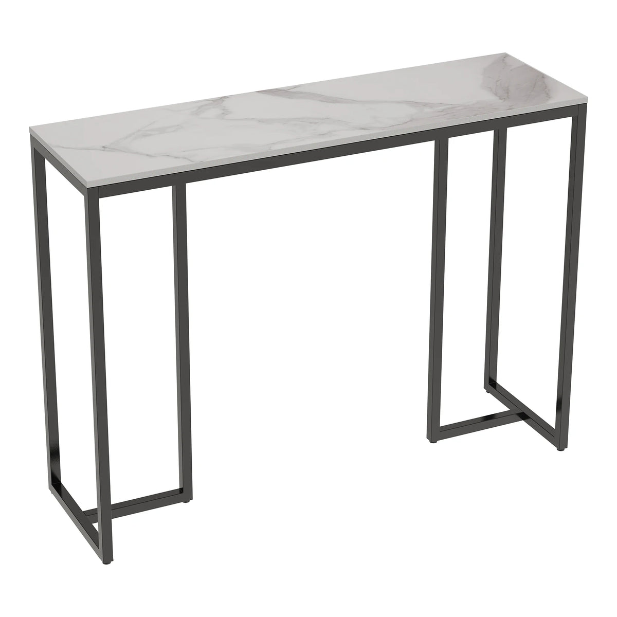 Stone top console table, white marble look