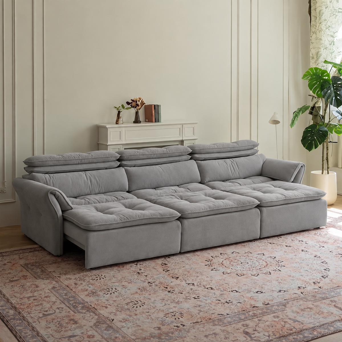 LuxeNap sofa in Silver Mist — Chenille Fabric colour preview
