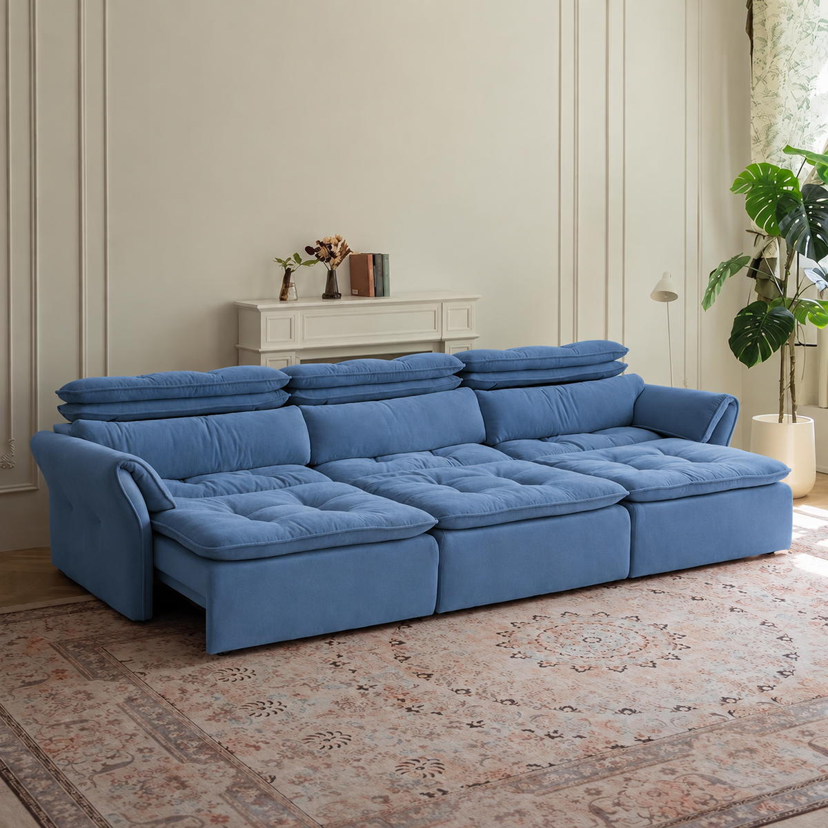 LuxeNap sofa in Powder Blue — Chenille Fabric colour preview