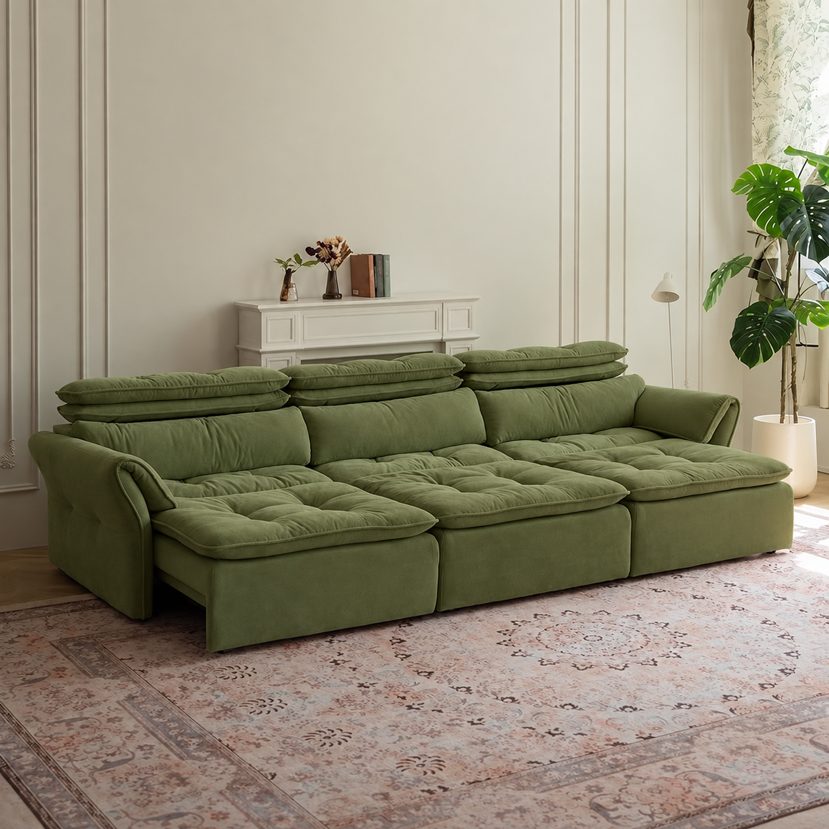 LuxeNap sofa in Olive Grove — Chenille Fabric colour preview