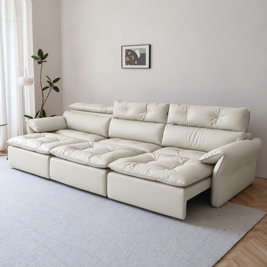 LuxeNap sofa in Porcelain — Eco Genuine Leather colour preview