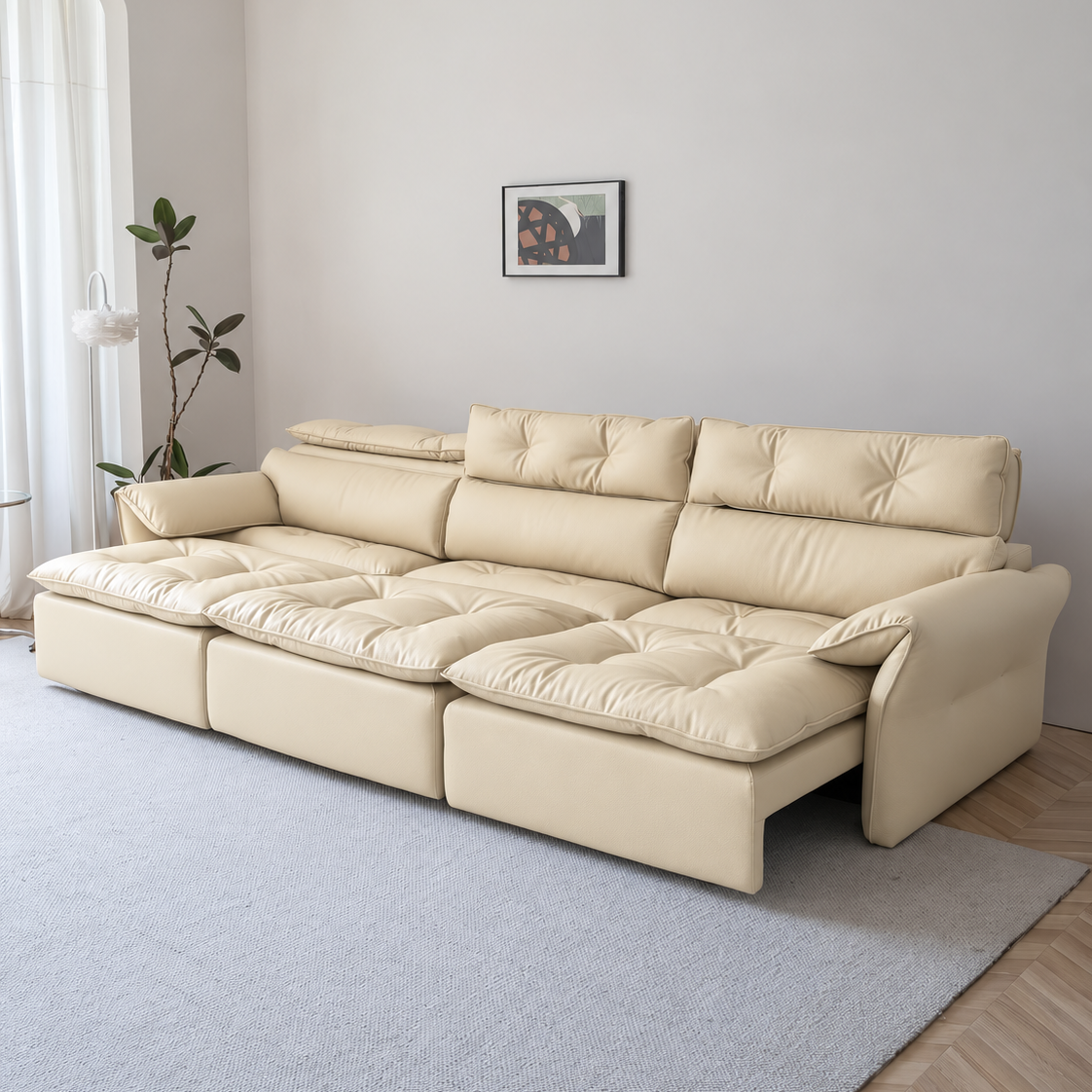LuxeNap sofa in Butter Ivory — Eco Genuine Leather colour preview