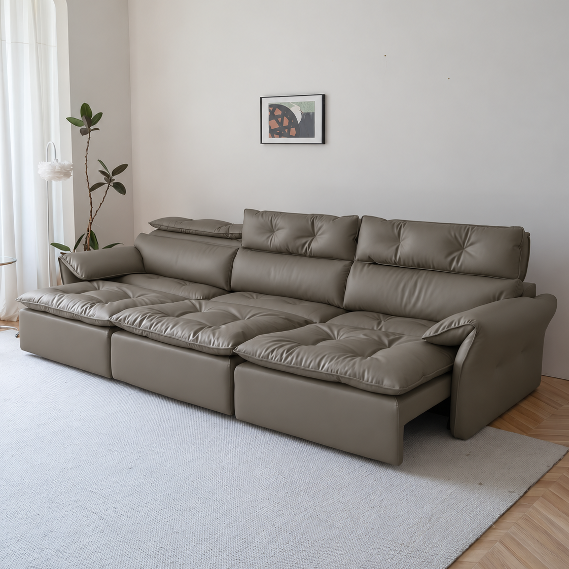 LuxeNap sofa in Urban Taupe — Eco Genuine Leather colour preview