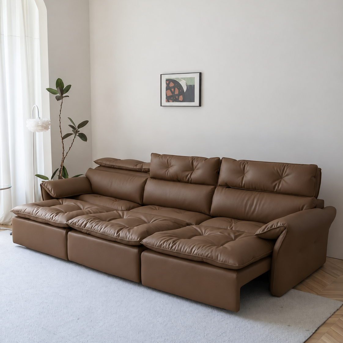 LuxeNap sofa in Espresso Bark — Eco Genuine Leather colour preview