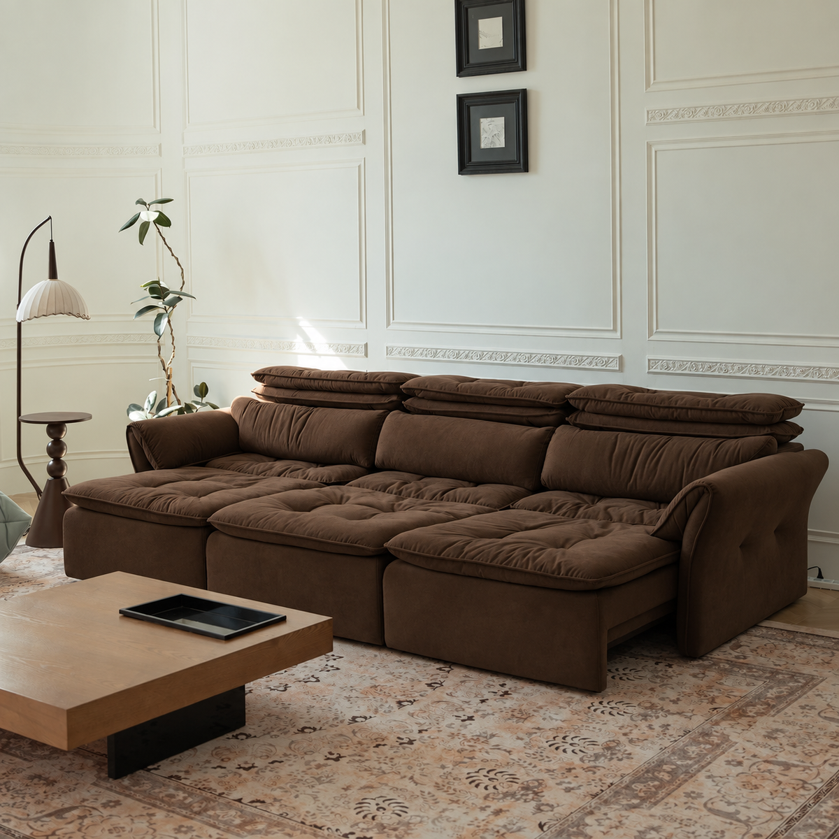 LuxeNap sofa in Mud — Microfibre Fabric colour preview