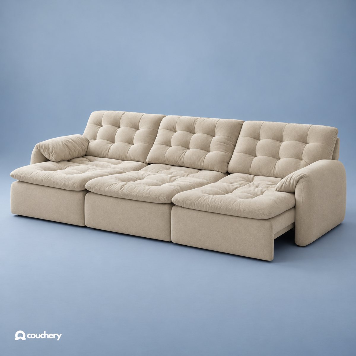 LumaNest sofa in Cloudsoft Weave Almond Milk CW03 — upholstery colour preview