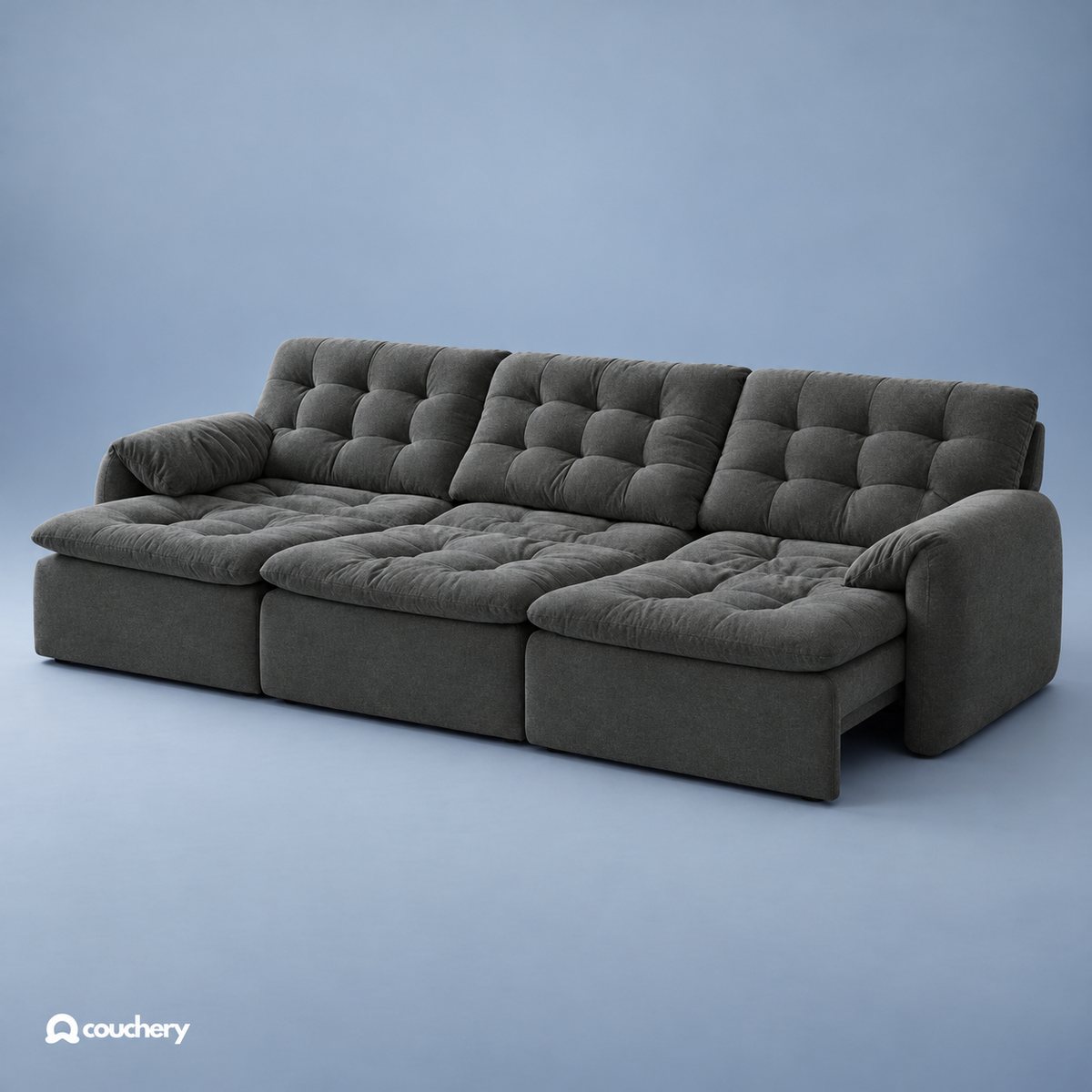 LumaNest sofa in Cloudsoft Weave Charcoal Pebble CW14 — upholstery colour preview