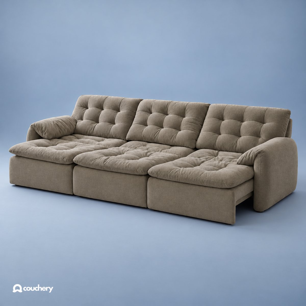 LumaNest sofa in Cloudsoft Weave Mushroom Taupe CW08 — upholstery colour preview