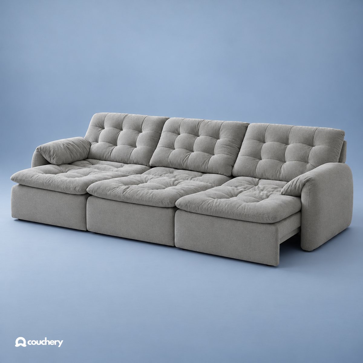 LumaNest sofa in Cloudsoft Weave Silver Pebble CW06 — upholstery colour preview