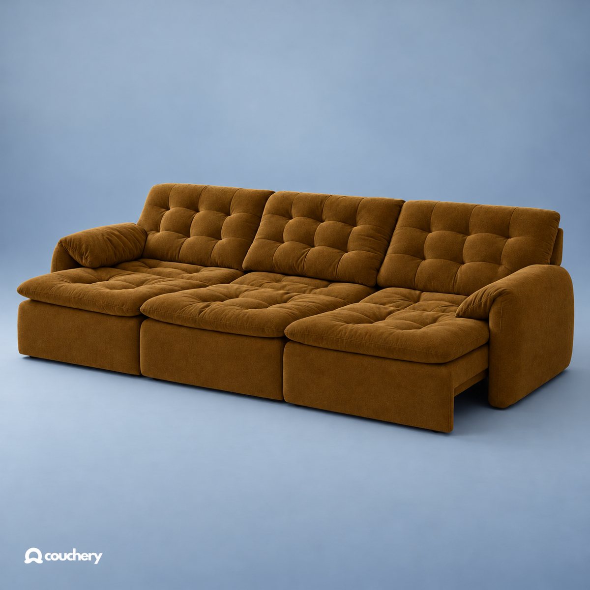 Lumanest sofa in Velour Suede Amber Brown VS25 — upholstery colour preview
