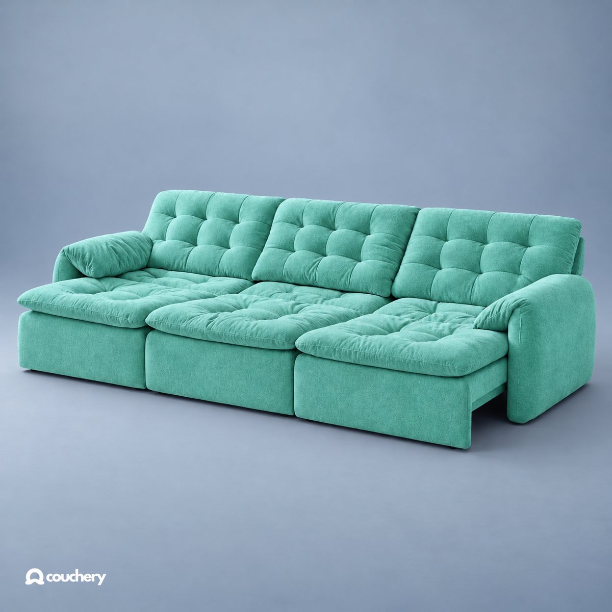 Lumanest sofa in Velour Suede Aqua Mint VS35 — upholstery colour preview