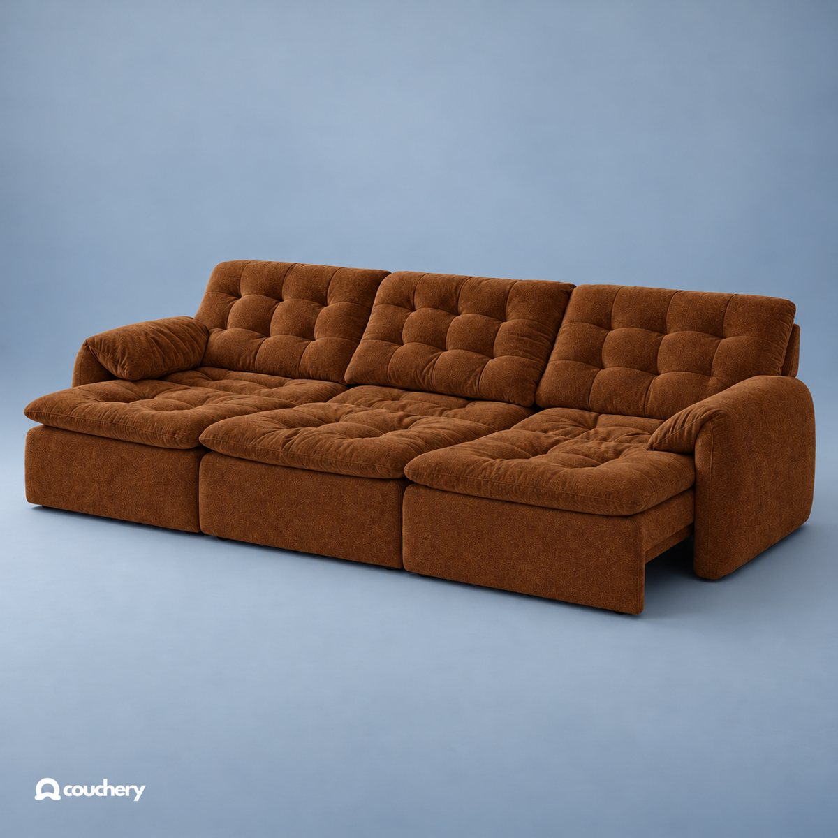Lumanest sofa in Velour Suede Burnished Copper VS10 — upholstery colour preview