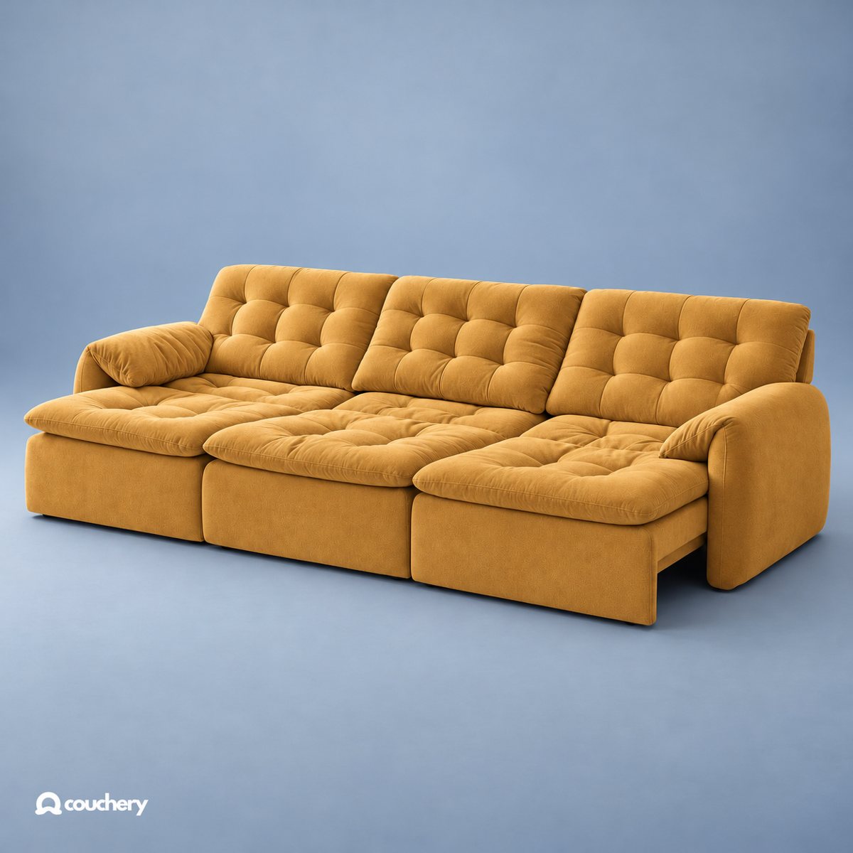 Lumanest sofa in Velour Suede Golden Ochre VS18 — upholstery colour preview