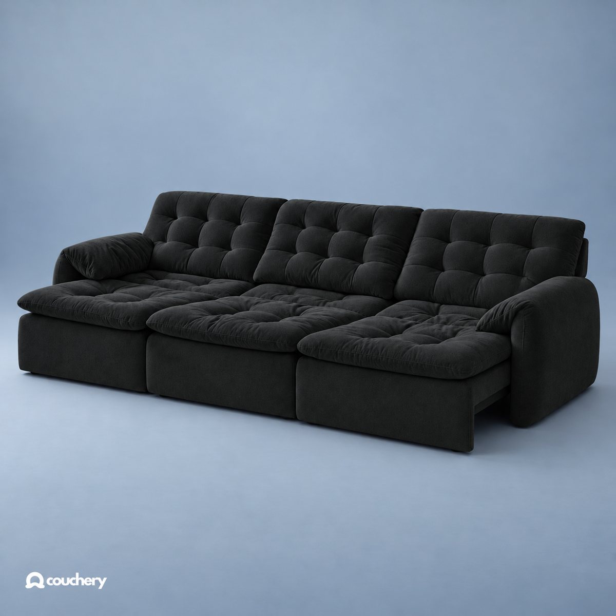 Lumanest sofa in Velour Suede Midnight Black VS30 — upholstery colour preview