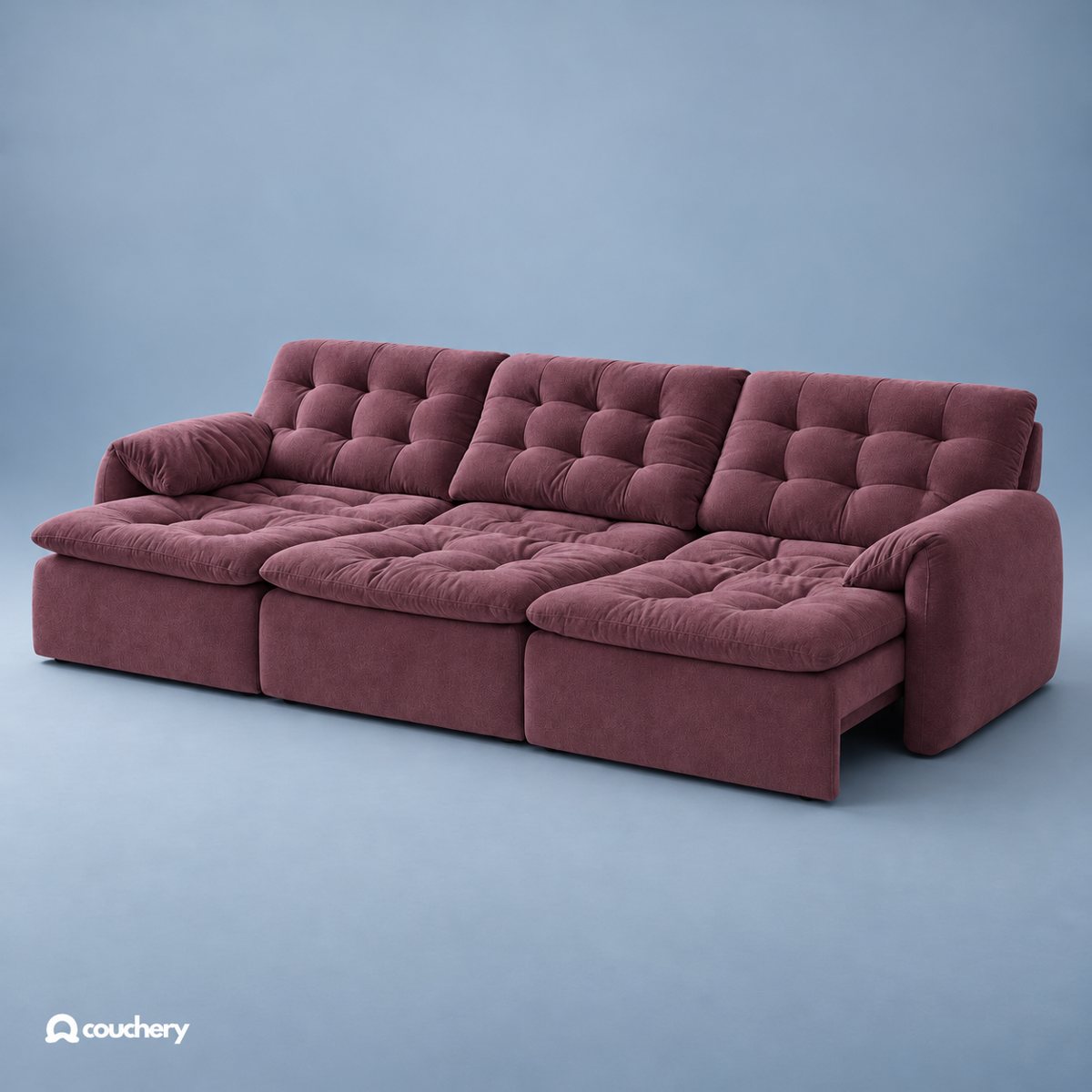 Lumanest sofa in Velour Suede Mulberry VS31 — upholstery colour preview