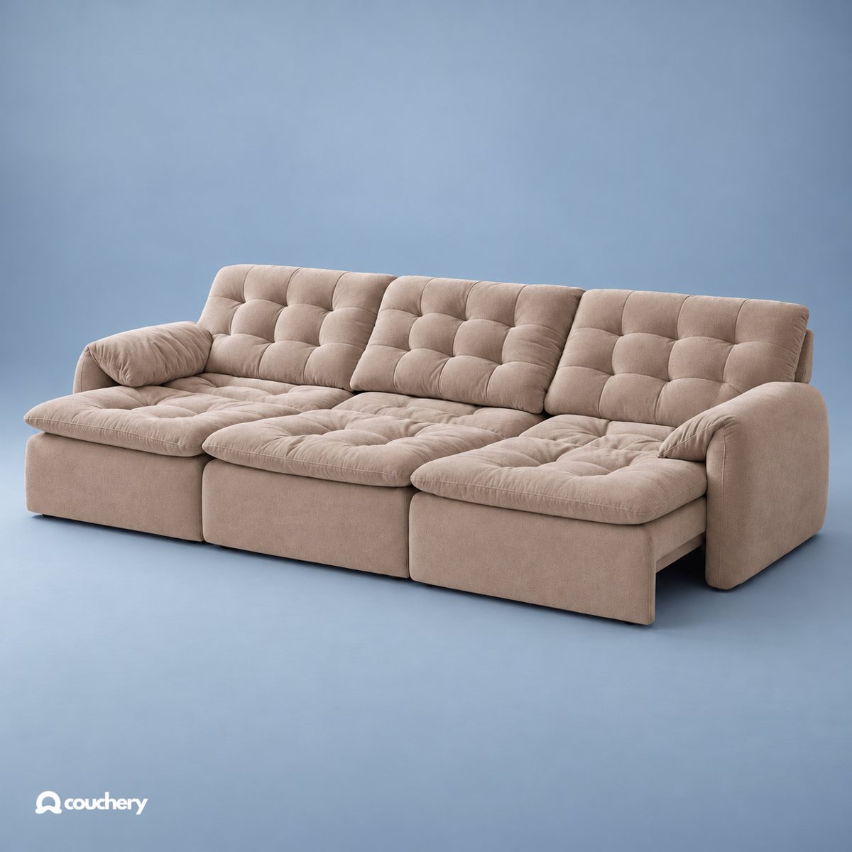Lumanest sofa in Velour Suede Rose Taupe VS20 — upholstery colour preview
