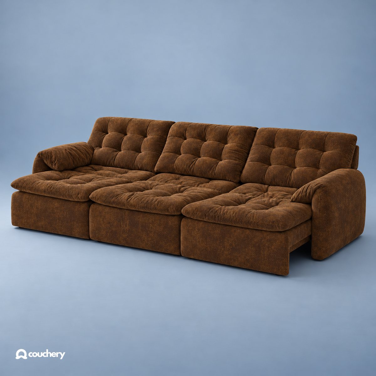 Lumanest sofa in Velour Suede Saddle Umber VS04 — upholstery colour preview