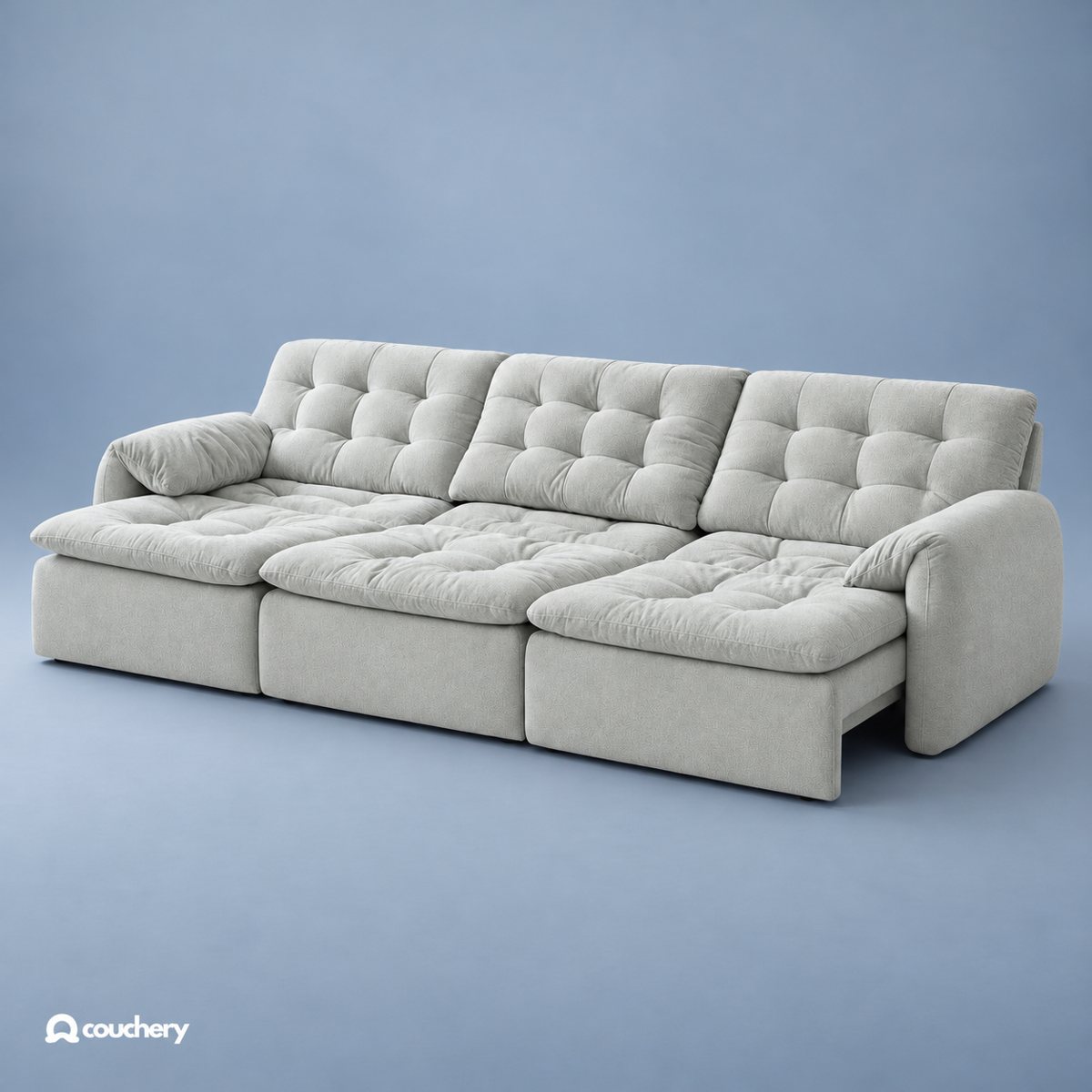 Lumanest sofa in Velour Suede Silver Cloud VS28 — upholstery colour preview