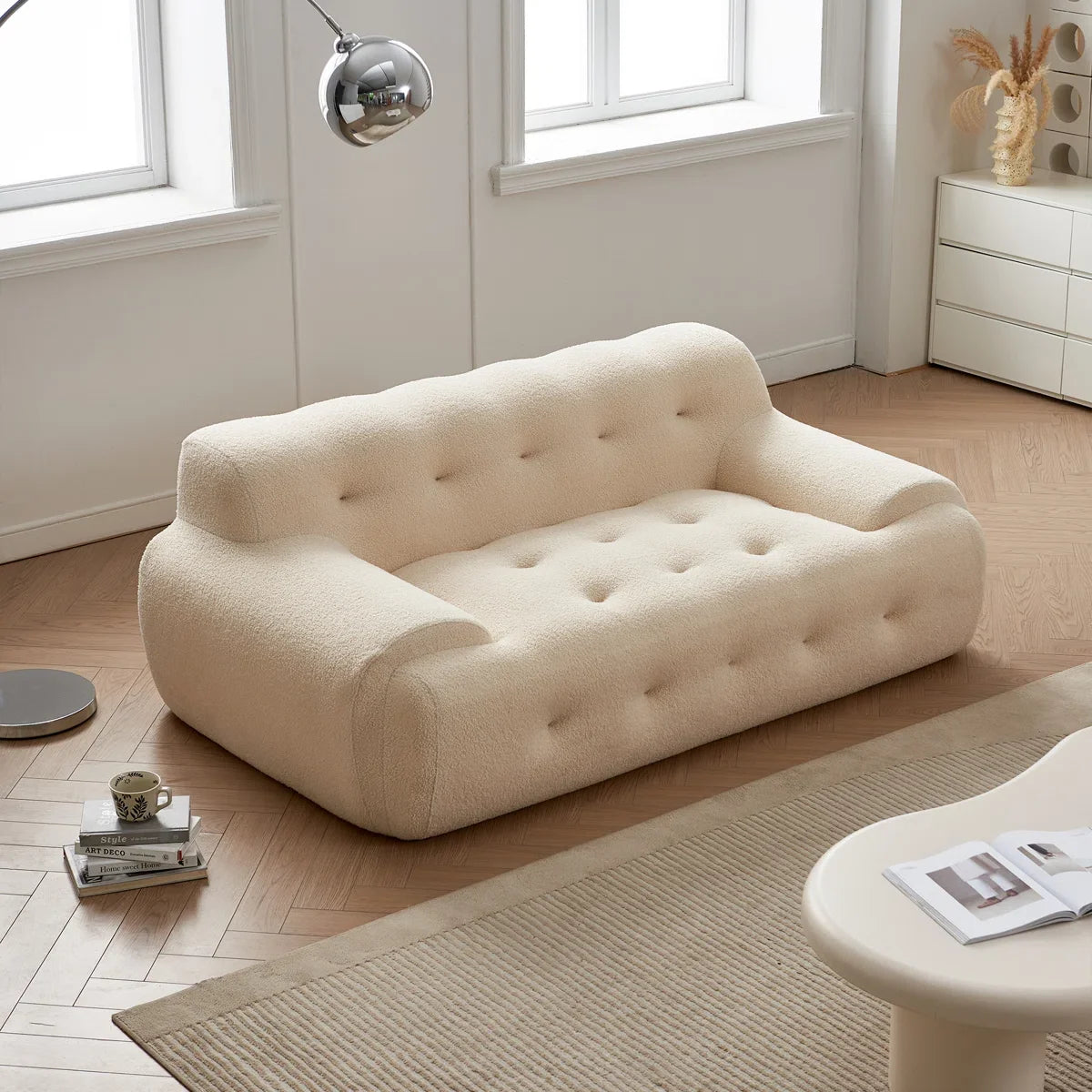 CloudHaven sherpa tufted loveseat sofa