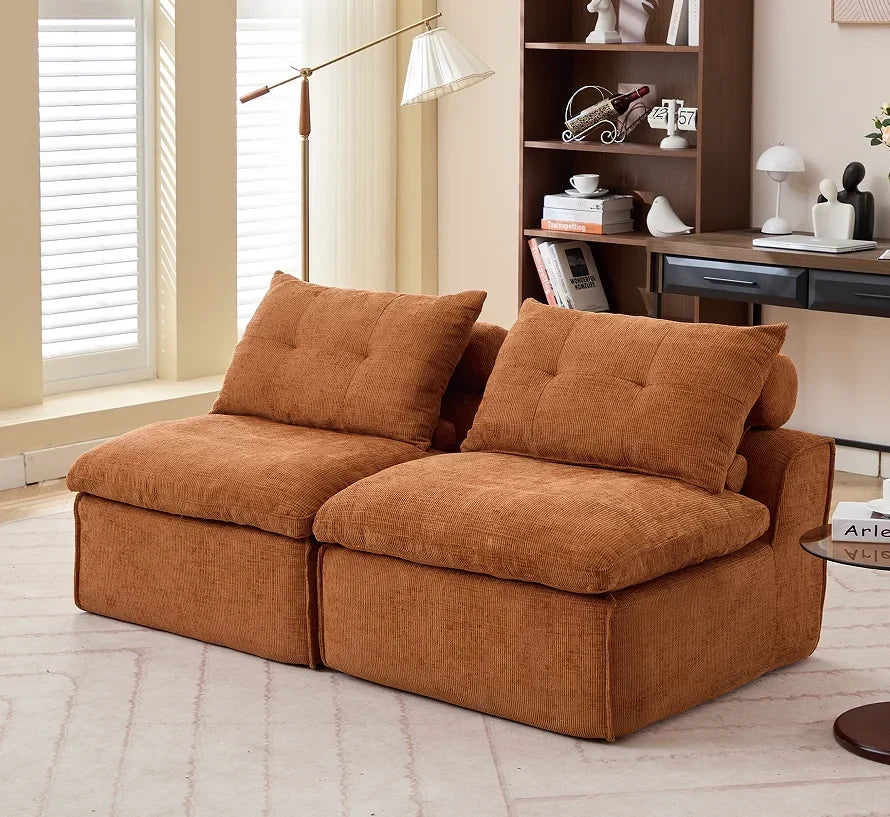 NordicSquare Chenille Cotton-Core Lounger, a low-profile loveseat