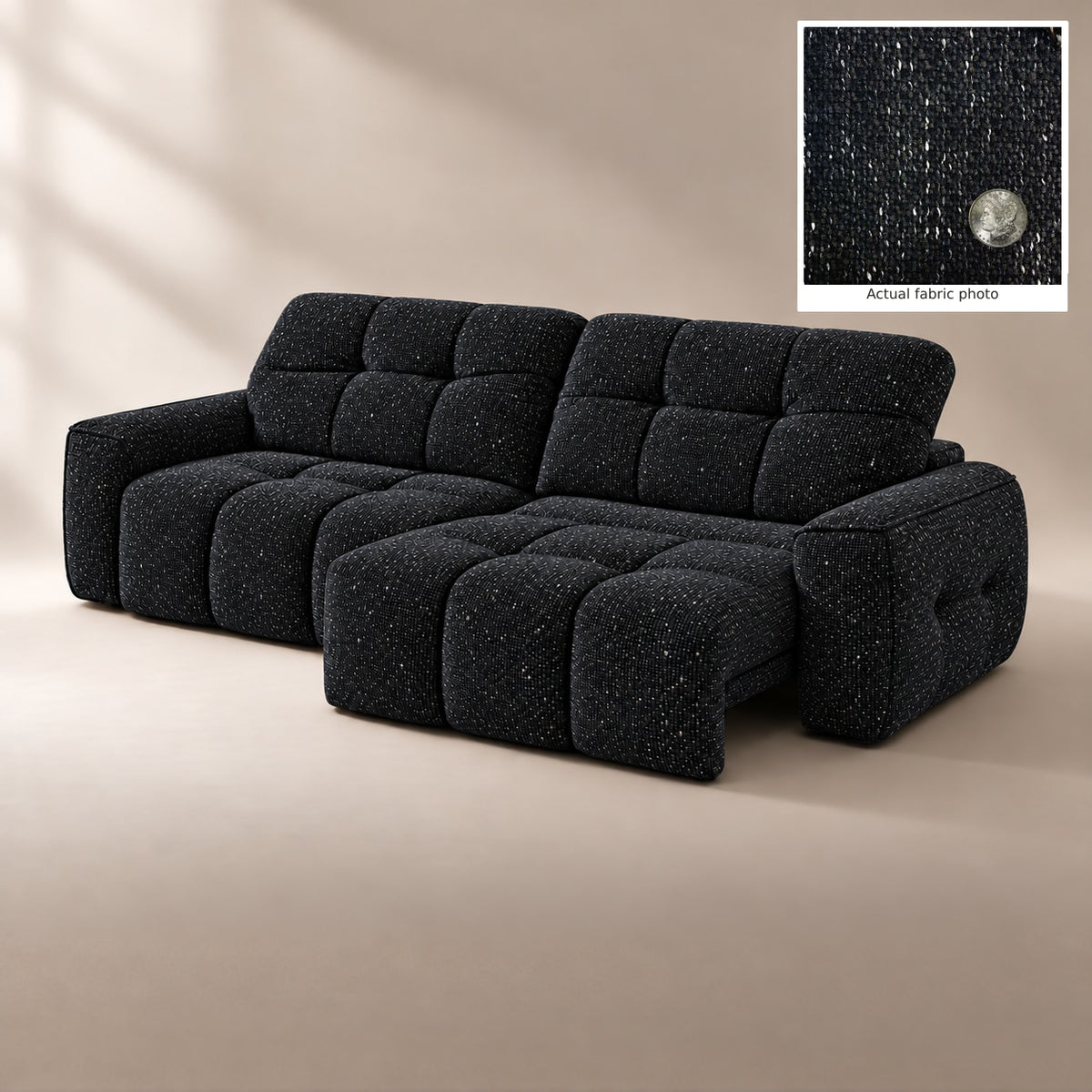 CloudNest colour preview — Premium Natural Plant Fabric Midnight Basket Weave PN03 — digital upholstery preview