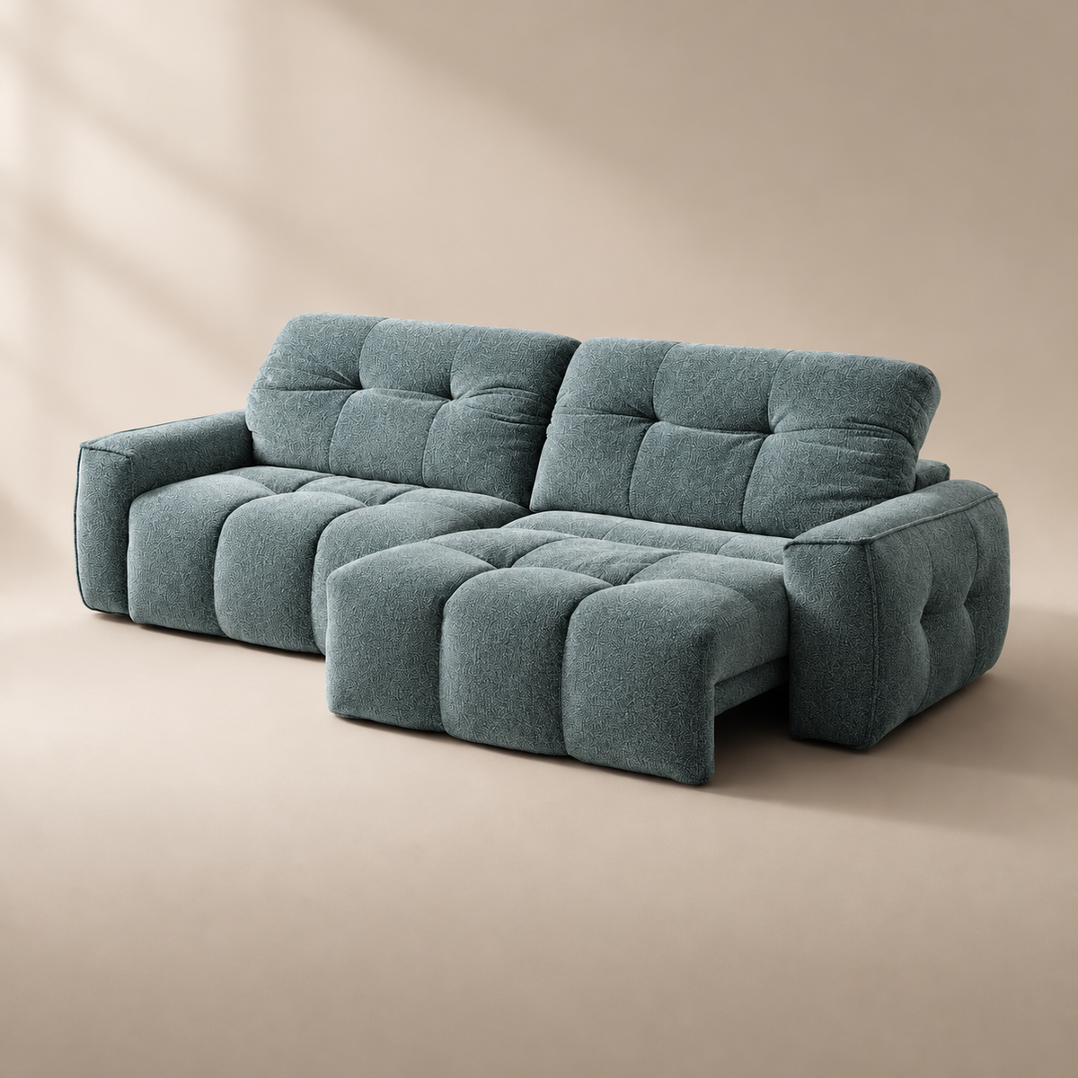 CloudNest sofa in Performance Diamond Foggy Meadow D6 — digital upholstery preview