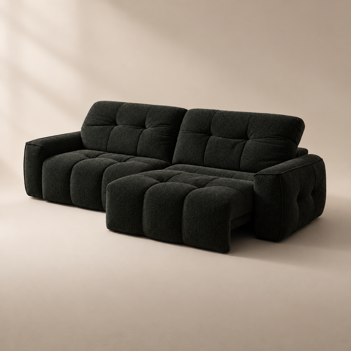 CloudNest sofa in Performance Diamond Midnight Weave D9 — digital upholstery preview
