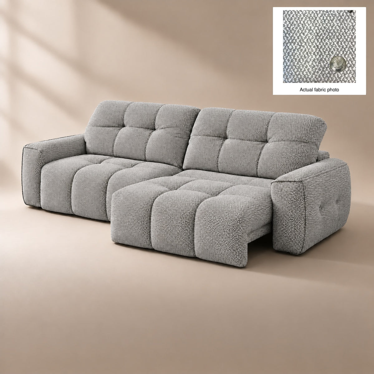 CloudNest colour preview — Premium Natural Plant Fabric Silver Mist Weave PN05 — digital upholstery preview