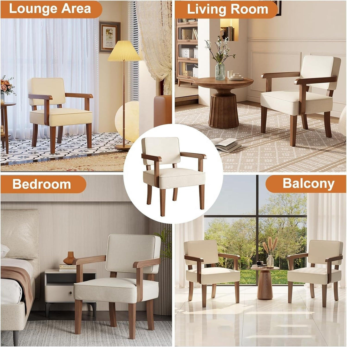 Armchair set styled in lounge, living room, bedroom and balcony