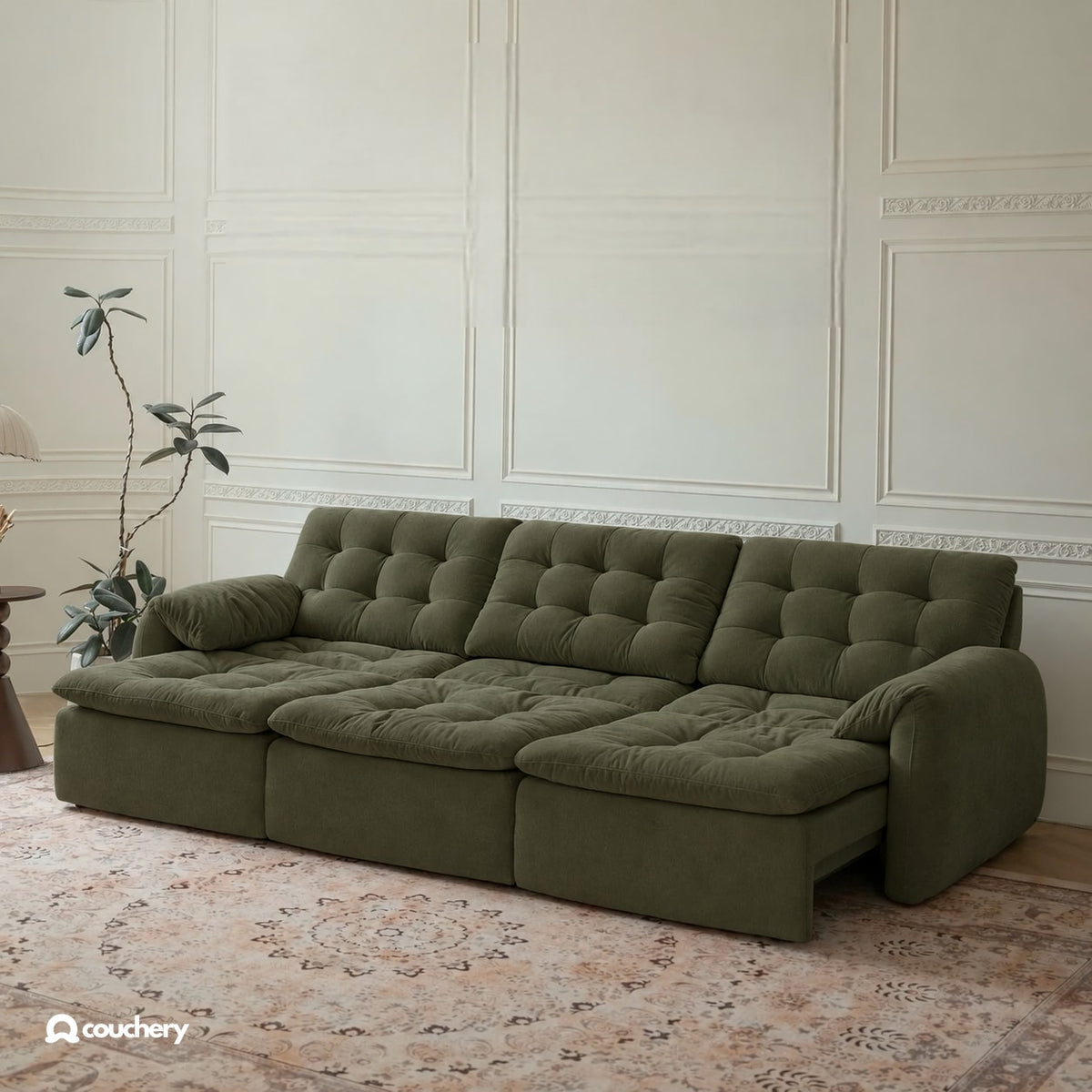 LumaNest colour preview — Forest Olive chenille · LN15