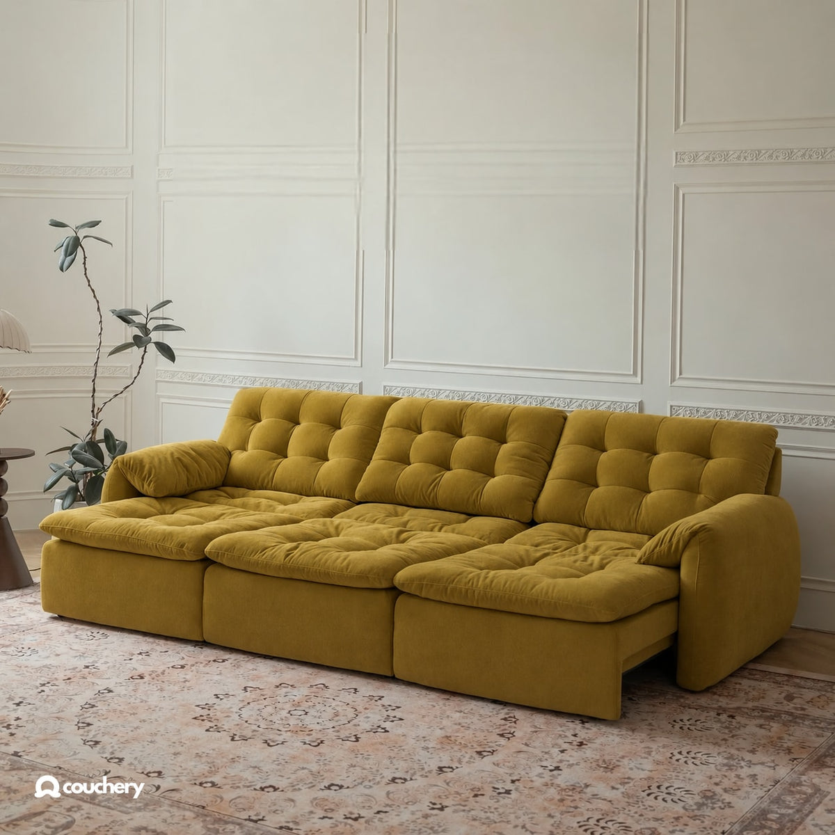 LumaNest colour preview — Golden Olive chenille · LN13