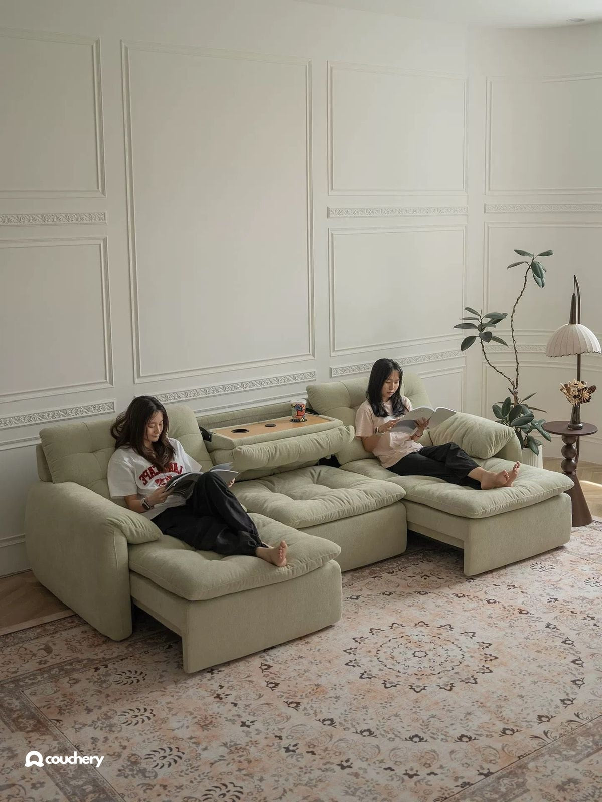 LumaNest three-module Table Lounge with flip-down centre table and extended seats