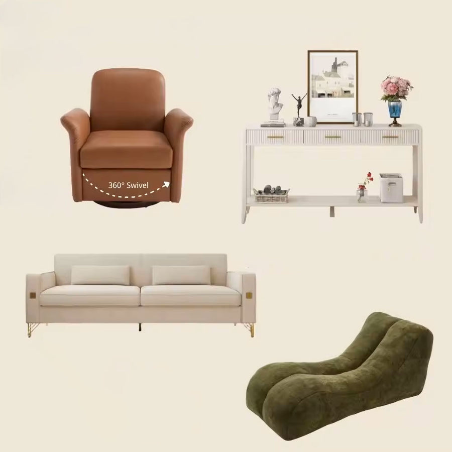 Cream living room set — angle B