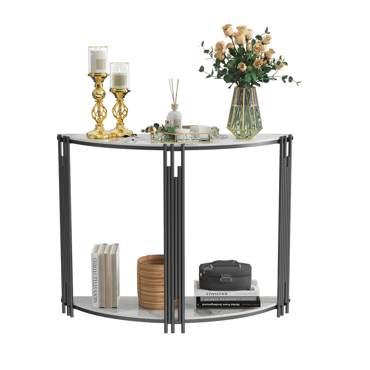 Half moon console table detail