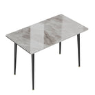 Glossy grey sintered stone dining table