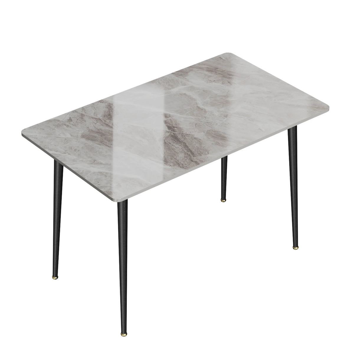 Glossy grey sintered stone dining table