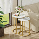 Nesting side tables by a window