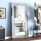 Crushed crystal mirror standing in portrait