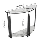 Half moon console table view