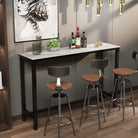 Glossy white bar table with stools