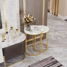 Nesting side tables in a living room