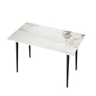 White veined sintered stone dining table