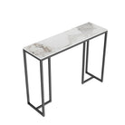 Stone top console table, grey-veined marble look