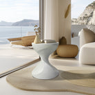 Hourglass concrete side table