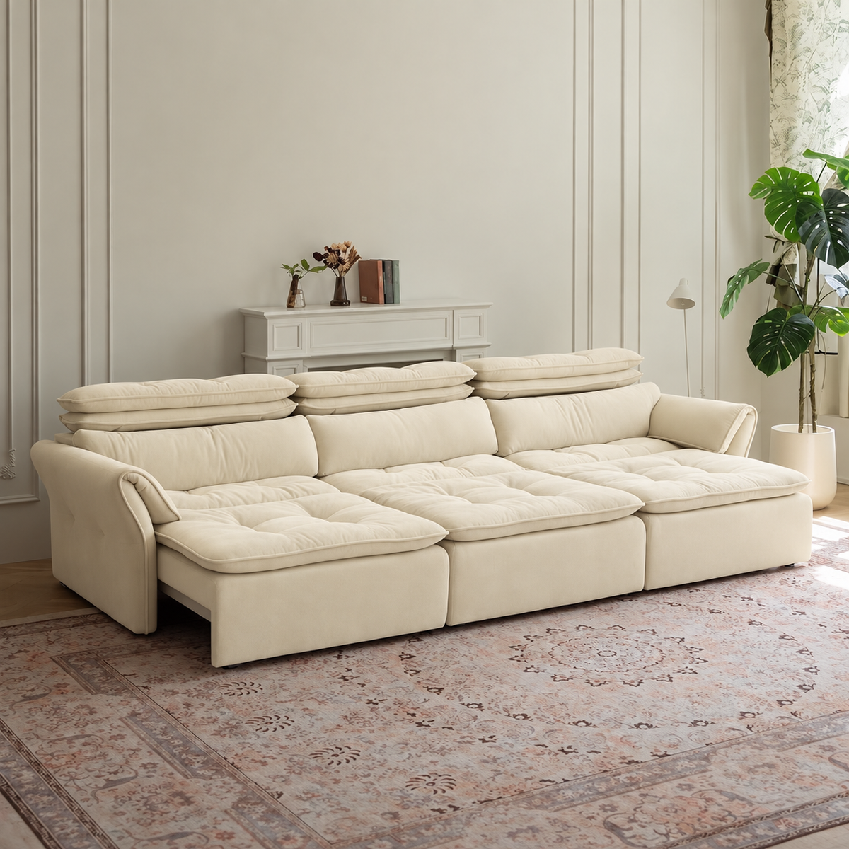 LuxeNap sofa in Ivory Dune — Chenille Fabric colour preview
