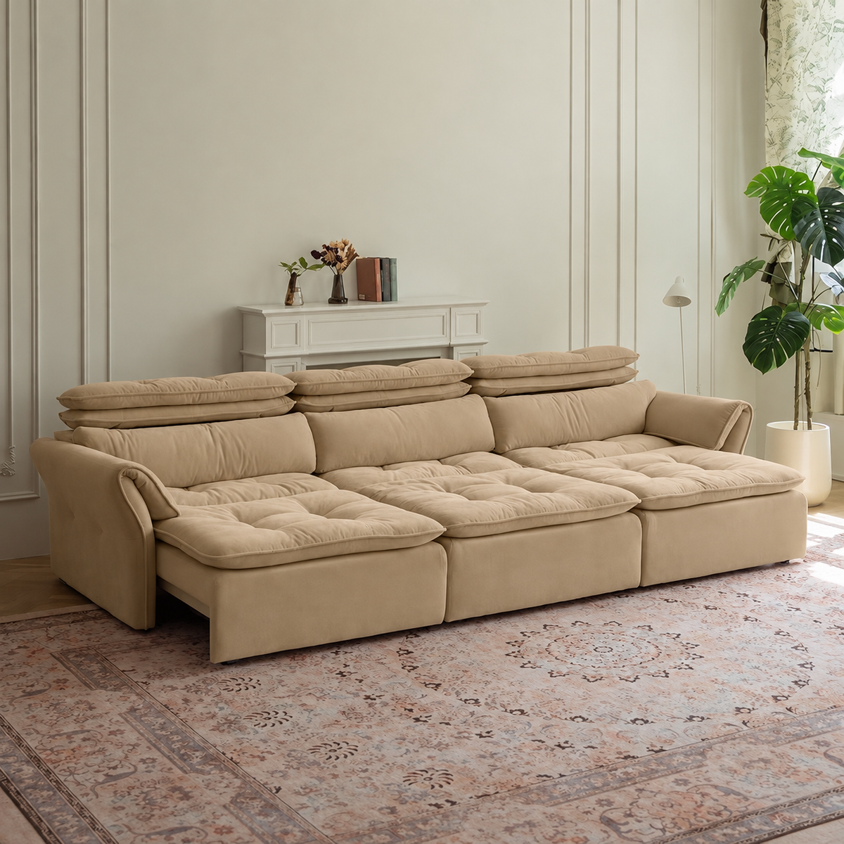 LuxeNap sofa in Oat Beige — Chenille Fabric colour preview